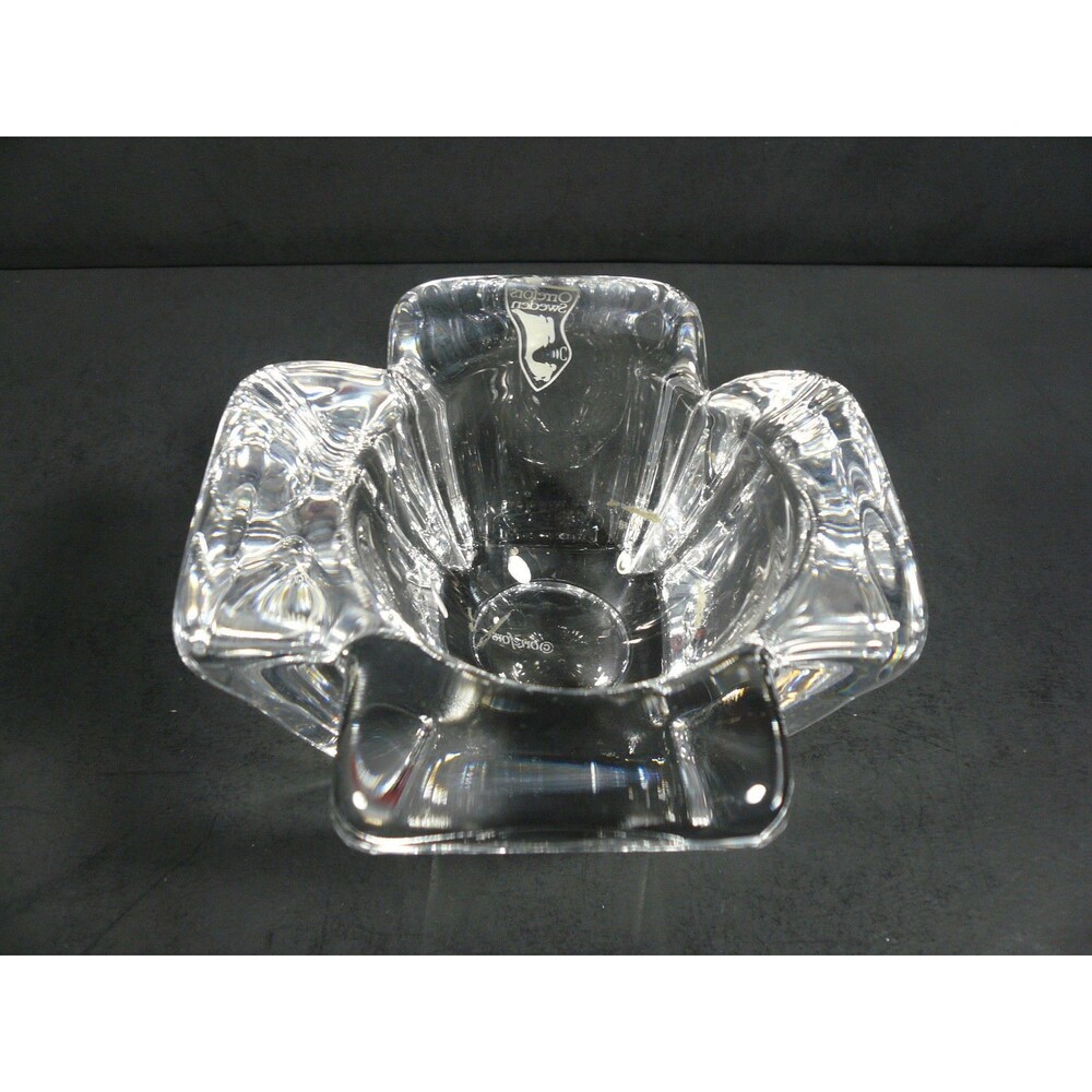 ORREFORS Crystal " MAX " Votive Candle Holder - Signed